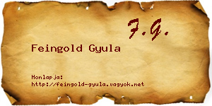 Feingold Gyula névjegykártya
